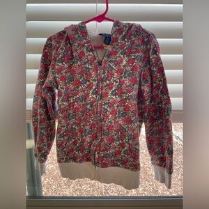 Ralph Lauren Polo Floral Zip-Up Hoodie in Pink and Green，little girl 6x